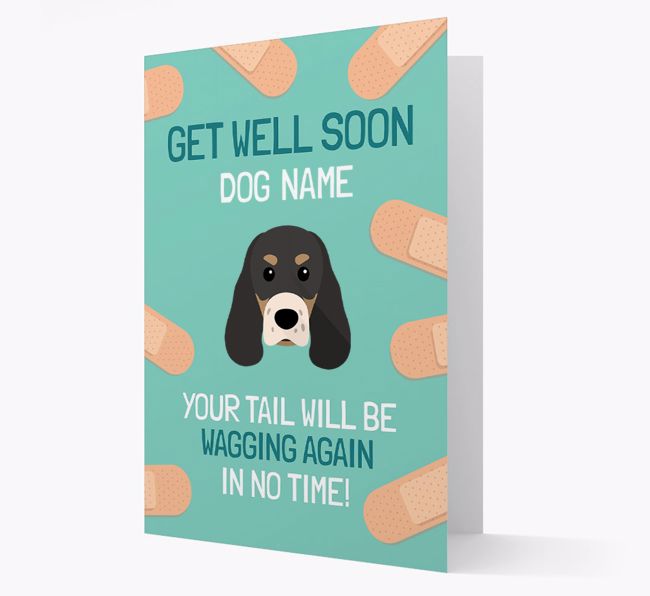 Personalised 'Get well soon {dogsName}' Card with {breedFullName} Icon